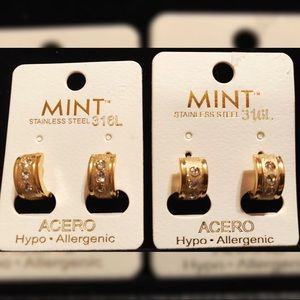 Mint Gold wash Stainless Steel Acero Earrings